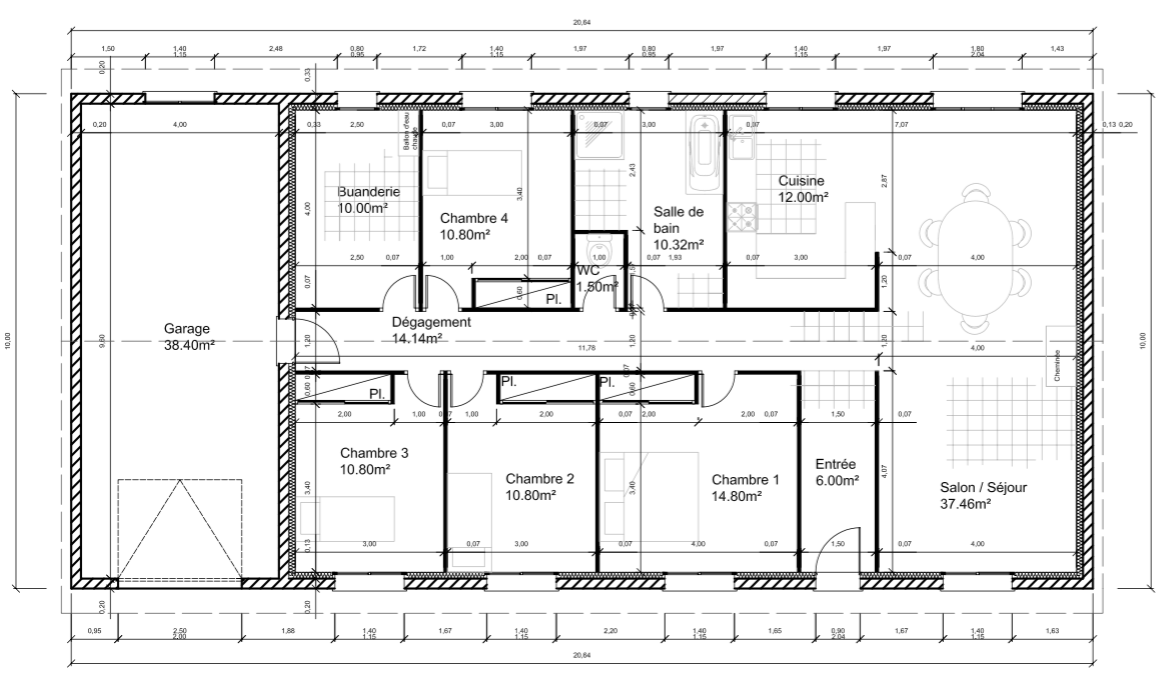 Plan de rez-de-chaussee