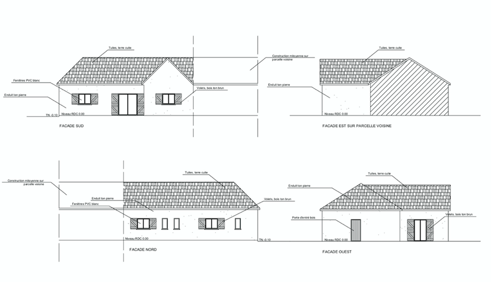 Plan de façade Existant