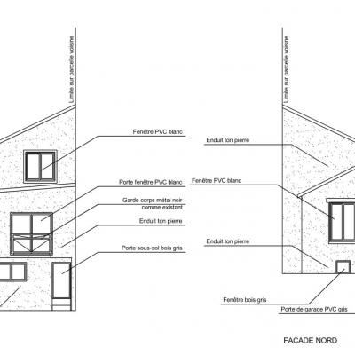 Plan de façades (Sud & Nord) - Projet