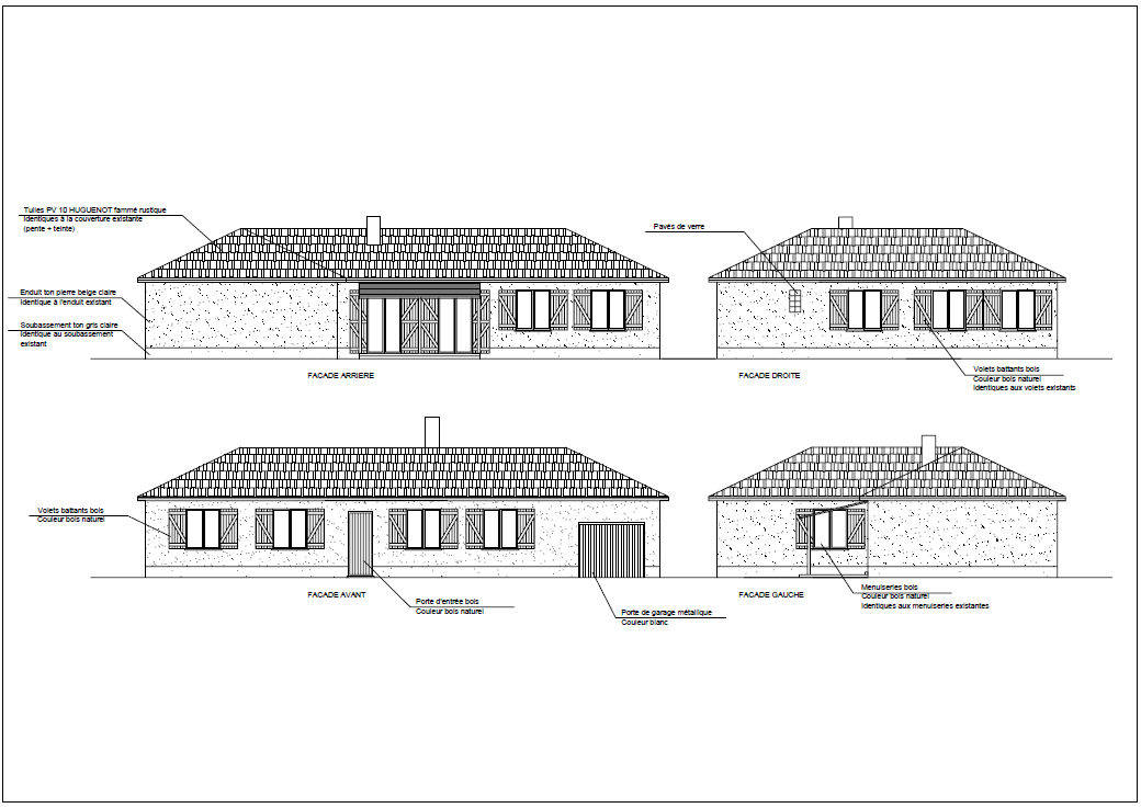 Plans façades projettées